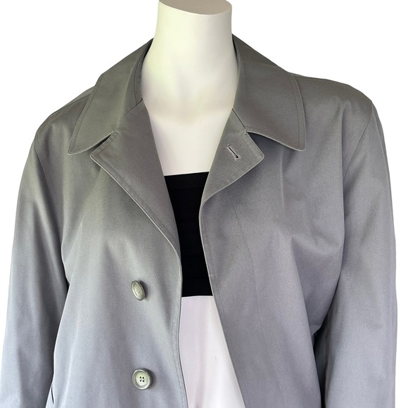 Oversized Vintage London Fog Boyfriend Trench Coat Jacket Grey Neutral - Picture 4 of 13